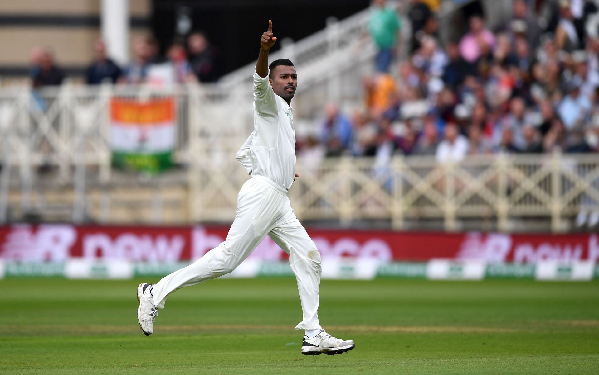 Hardik Pandya of India celebrates dismissing Jonathan Bairstow of England during day two of the Specsavers 3rd Test match between England and India at Trent Bridge on August 19, 2018, in Nottingham, England. (Photo by Gareth Copley/Getty Images)